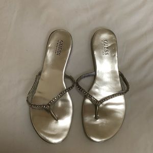 Guess silver sandals crystal/rhinestone